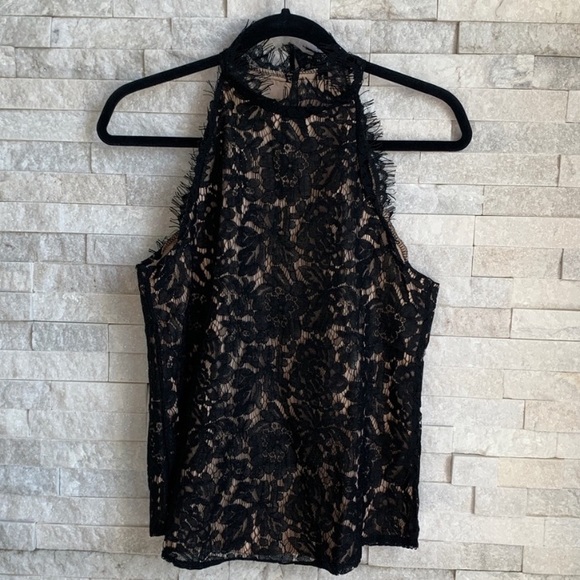 Floral Eyelash Lace Hollow Out Fully Lined Blouse - Picture 7 of 7